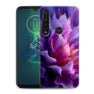 Силиконовый чехол на Motorola Moto G8 Plus с принтом женский цветы