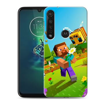 Силиконовый чехол на Motorola Moto G8 Plus с принтом Майнкрафт Minecraft