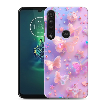Силиконовый чехол на Motorola Moto G8 Plus с принтом Бабочки