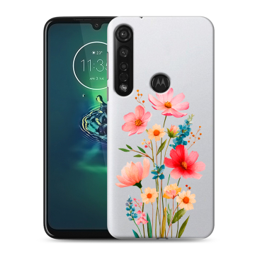 Силиконовый чехол на Motorola Moto G8 Plus с принтом Цветы