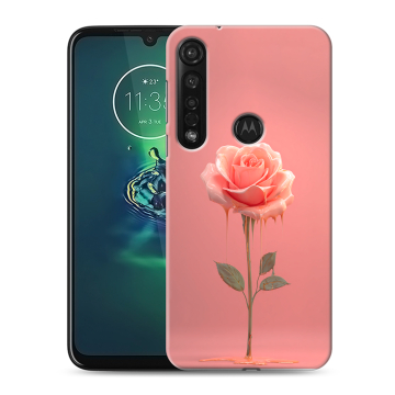 Силиконовый чехол на Motorola Moto G8 Plus с принтом Розовая роза