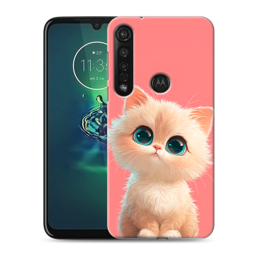 Силиконовый чехол на Motorola Moto G8 Plus с принтом Розовый котенок