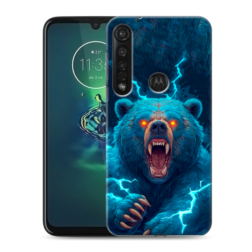 Силиконовый чехол на Motorola Moto G8 Plus с принтом Медведь