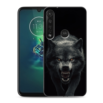 Силиконовый чехол на Motorola Moto G8 Plus с принтом Волк