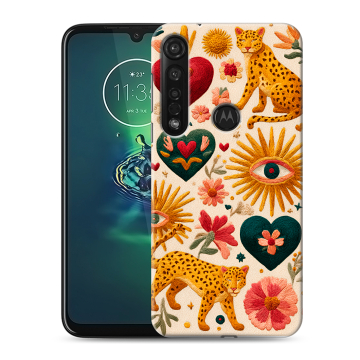 Силиконовый чехол на Motorola Moto G8 Plus с принтом Модный принт