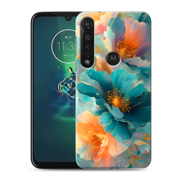 Силиконовый чехол на Motorola Moto G8 Plus с принтом Цветы