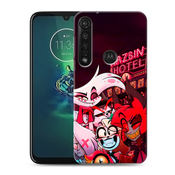 Силиконовый чехол на Motorola Moto G8 Plus с принтом Hazbin Hotel Отель Хазбин