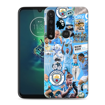 Силиконовый чехол на Motorola Moto G8 Plus с принтом Man City Манчестер Сити