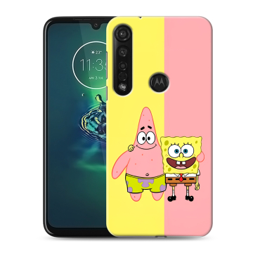 Силиконовый чехол на Motorola Moto G8 Plus с принтом Спанч боб Спанчбоб