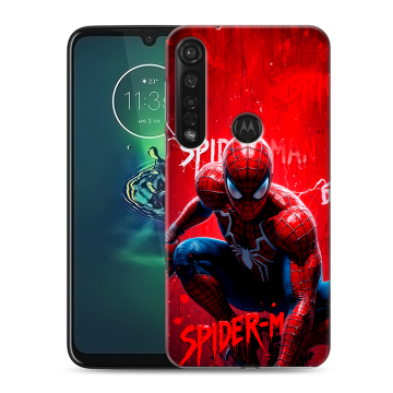 Силиконовый чехол на Motorola Moto G8 Plus с принтом Spiderman Человек паук