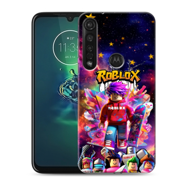 Силиконовый чехол на Motorola Moto G8 Plus с принтом Roblox Роблокс