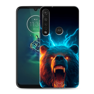 Силиконовый чехол на Motorola Moto G8 Plus с принтом Медведь