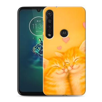 Силиконовый чехол на Motorola Moto G8 Plus с принтом Милые котята
