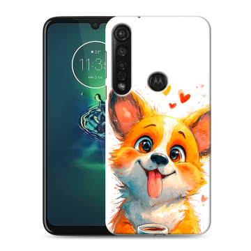 Силиконовый чехол на Motorola Moto G8 Plus с принтом корги