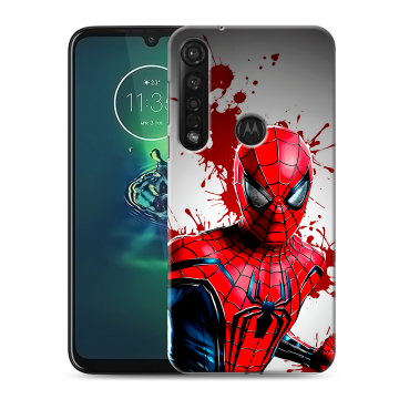 Силиконовый чехол на Motorola Moto G8 Plus с принтом Spiderman Человек паук