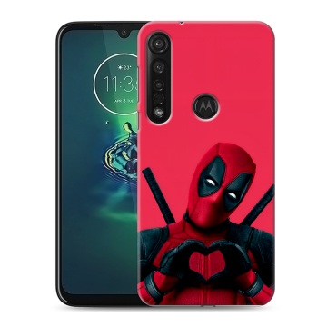 Силиконовый чехол на Motorola Moto G8 Plus с принтом Дедпул Deadpool
