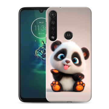 Силиконовый чехол на Motorola Moto G8 Plus с принтом милая панда