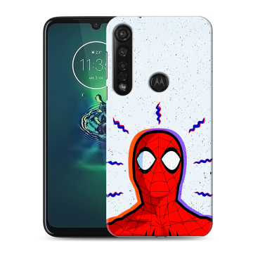 Силиконовый чехол на Motorola Moto G8 Plus с принтом Spiderman Человек паук