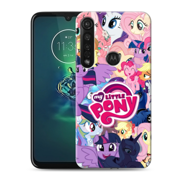 Силиконовый чехол на Motorola Moto G8 Plus с принтом My little pony Дружба чудо