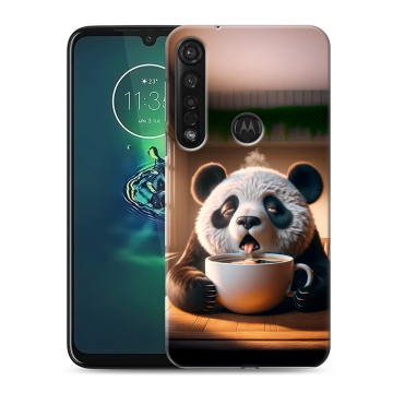 Силиконовый чехол на Motorola Moto G8 Plus с принтом смешная панда