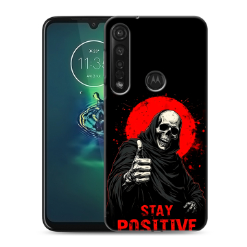 Силиконовый чехол на Motorola Moto G8 Plus с принтом смешной скелет