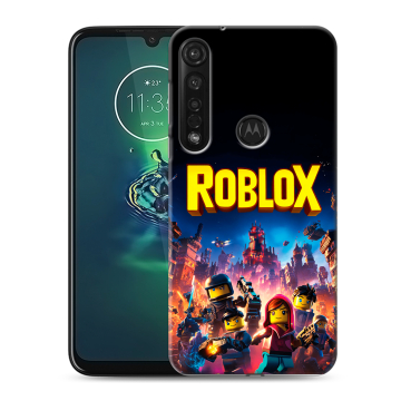 Силиконовый чехол на Motorola Moto G8 Plus с принтом Roblox Роблокс