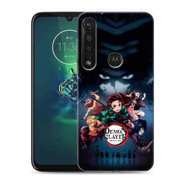 Силиконовый чехол на Motorola Moto G8 Plus с принтом Demon Slayer Клинок рассекающий демонов