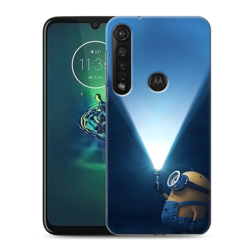 Силиконовый чехол на Motorola Moto G8 Plus с принтом Миньоны