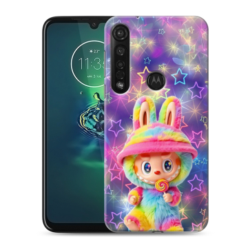 Силиконовый чехол на Motorola Moto G8 Plus с принтом Labubu Лабубу