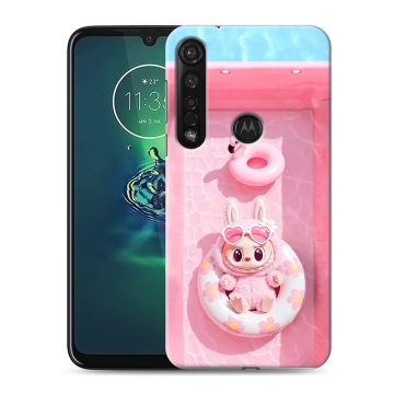 Силиконовый чехол на Motorola Moto G8 Plus с принтом Labubu Лабубу