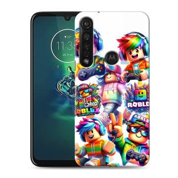 Силиконовый чехол на Motorola Moto G8 Plus с принтом Roblox Роблокс