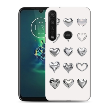 Силиконовый чехол на Motorola Moto G8 Plus с принтом Y2K сердечки