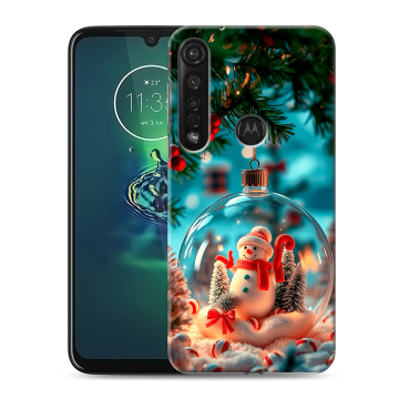 Силиконовый чехол на Motorola Moto G8 Plus с принтом Новый год