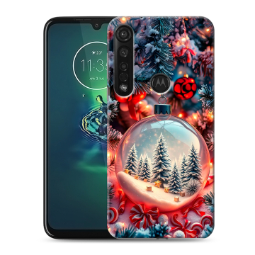 Силиконовый чехол на Motorola Moto G8 Plus с принтом Новый год