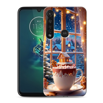 Силиконовый чехол на Motorola Moto G8 Plus с принтом Новый год