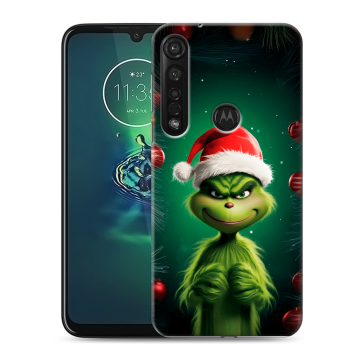 Силиконовый чехол на Motorola Moto G8 Plus с принтом Гринч Новый год Рождество