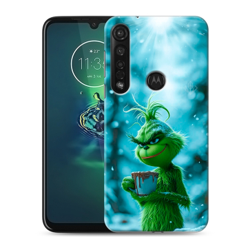 Силиконовый чехол на Motorola Moto G8 Plus с принтом Новый год гринч