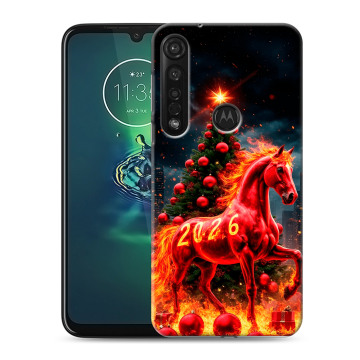 Силиконовый чехол на Motorola Moto G8 Plus с принтом Новый год