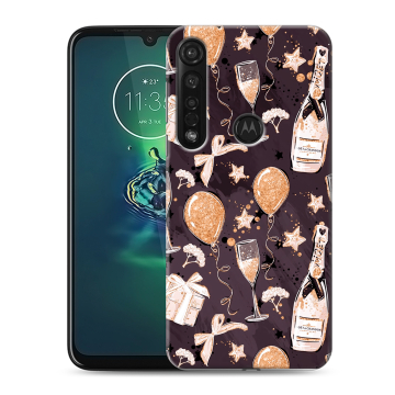 Силиконовый чехол на Motorola Moto G8 Plus с принтом Новый год