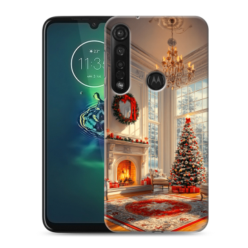 Силиконовый чехол на Motorola Moto G8 Plus с принтом Новый год
