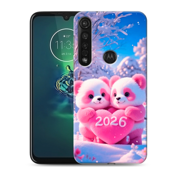 Силиконовый чехол на Motorola Moto G8 Plus с принтом Новый год
