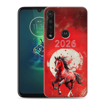 Силиконовый чехол на Motorola Moto G8 Plus с принтом Новый год