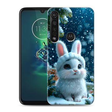 Силиконовый чехол на Motorola Moto G8 Plus с принтом Новый год