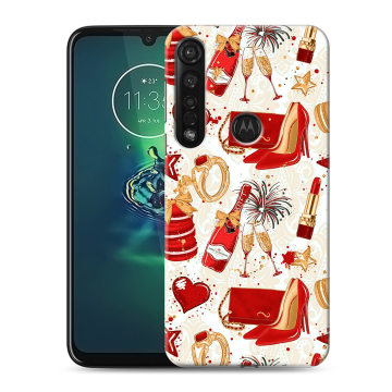 Силиконовый чехол на Motorola Moto G8 Plus с принтом Новый год