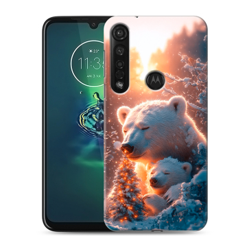 Силиконовый чехол на Motorola Moto G8 Plus с принтом Новый год