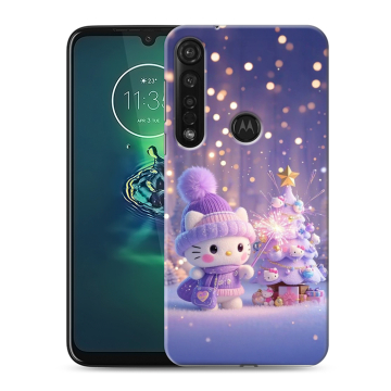 Силиконовый чехол на Motorola Moto G8 Plus с принтом Новый год
