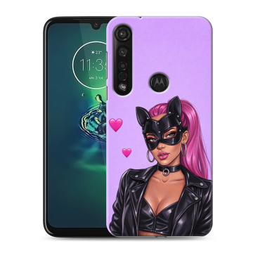 Силиконовый чехол на Motorola Moto G8 Plus с принтом женский