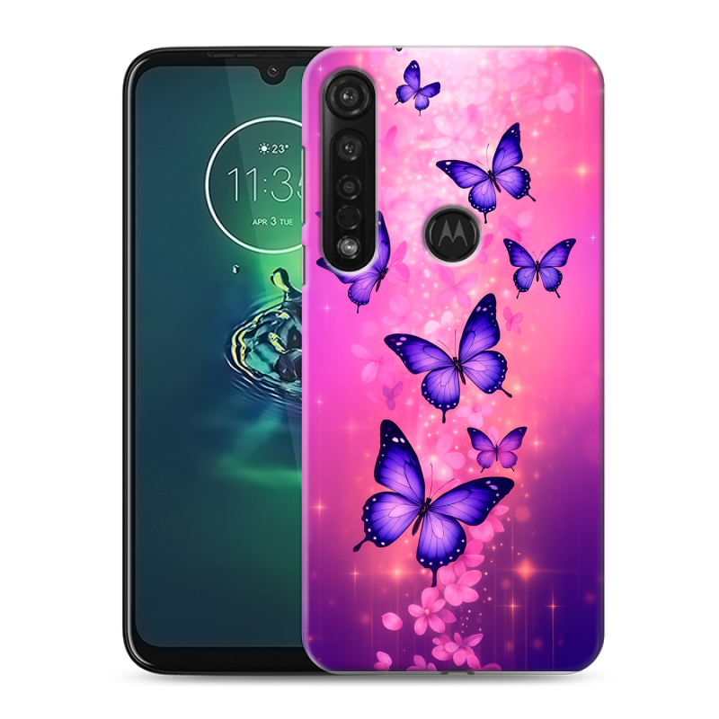 Силиконовый чехол на Motorola Moto G8 Plus с принтом Бабочки Силиконовый чехол на Motorola Moto G8 Plus с принтом Бабочки