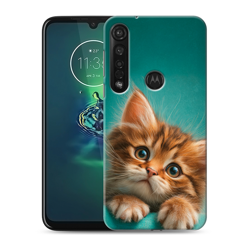 Силиконовый противоударный чехол на Motorola Moto G8 Plus с принтом котенок Силиконовый противоударный чехол на Motorola Moto G8 Plus с принтом котенок