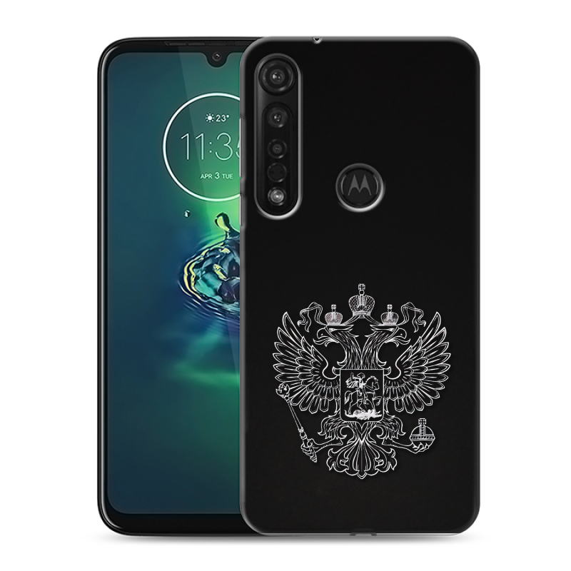 Силиконовый чехол на Motorola Moto G8 Plus с принтом Герб России Силиконовый чехол на Motorola Moto G8 Plus с принтом Герб России
